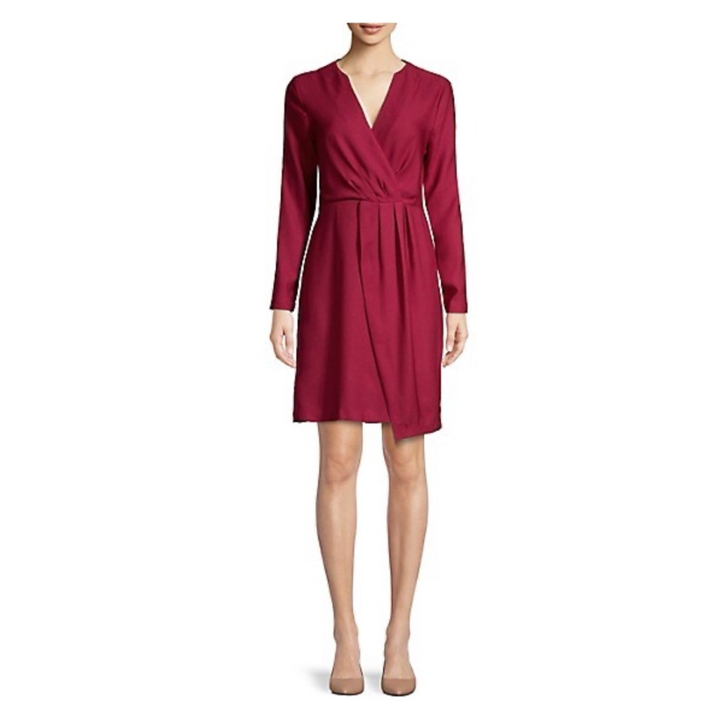 H by Halston Faux Wrap Fit & Flare Dress